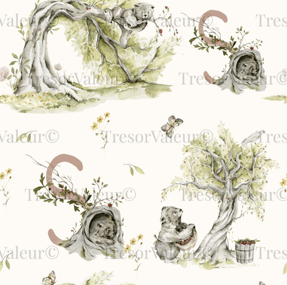 Petits Animaux | Orchard Bears Baby Blanket | Personalized Monogram Blanket - Tresor Valeur