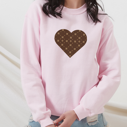 Sweatshirt mit Herz-Print | Gemütlicher Rundhalsausschnitt in Sand, Pink, Schwarz, Weiß, Grau, Rot