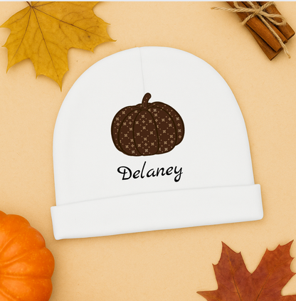 Baby Beanie | Personalizable | Sablette Print Pumpkin Graphic