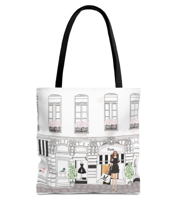 Bolso de mano | Avatar y nombre personalizados | 3 tamaños | Asas negras | Alta París
