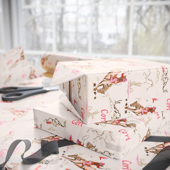 Urban Cowgirl Wrapping Paper | Personalizable Satin Gift Wrap