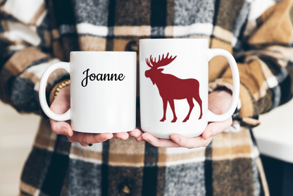 Red Moose Personalized Mug | White Ceramic | 11oz or 15oz