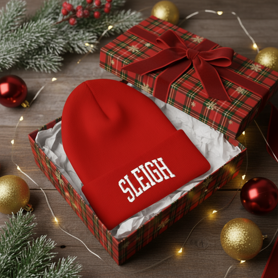 SLEIGH Embroidered Beanie | Red, White or Black