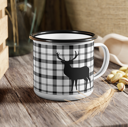Personalized Enamel Camp Mug | Moose, Bear, or Deer Silhouette