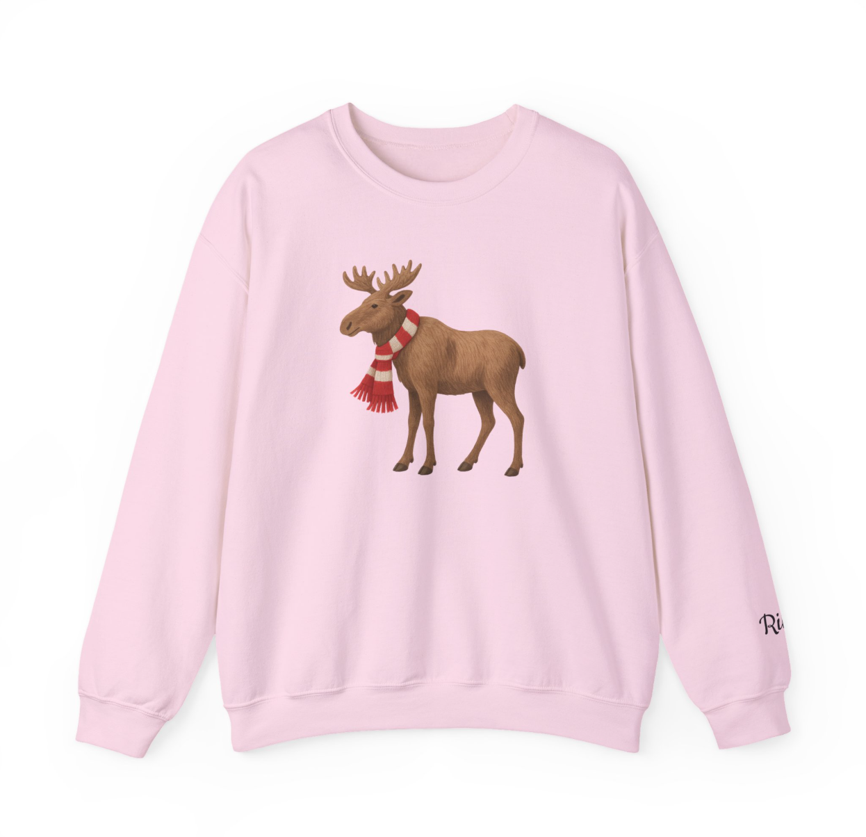 Holiday Moose Sweatshirt | Personalizable Sleeve