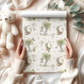 Petits Animaux | Bunny & Mouse Wrapping Paper | Personalized Initial Monogram