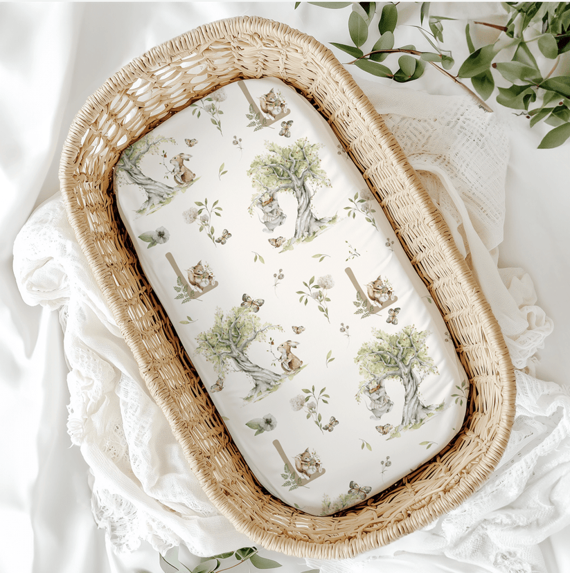 Petits Animaux | Bunny & Mouse Crib Sheet | Personalized Initial Monogram Nursery Bedding - Tresor Valeur