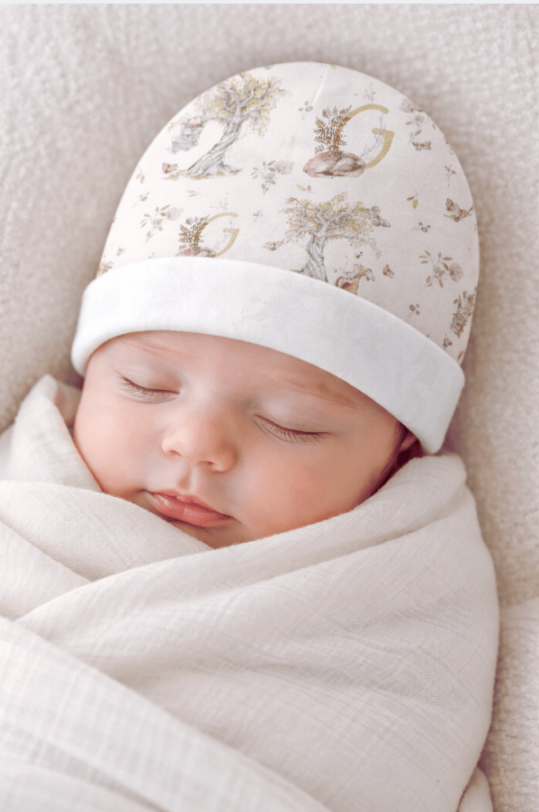 Petits Animaux | Bunny & Mouse Baby Beanie | Personalized Initial Monogram - Tresor Valeur