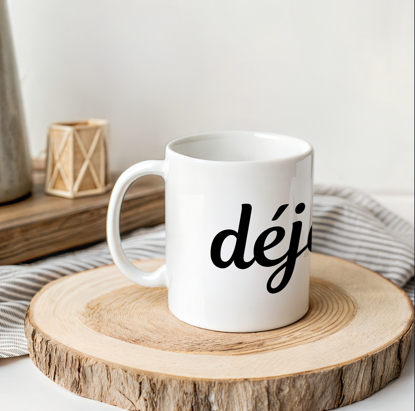 Déjà vu Large Script Mug | Personalized French Word Ceramic Mug