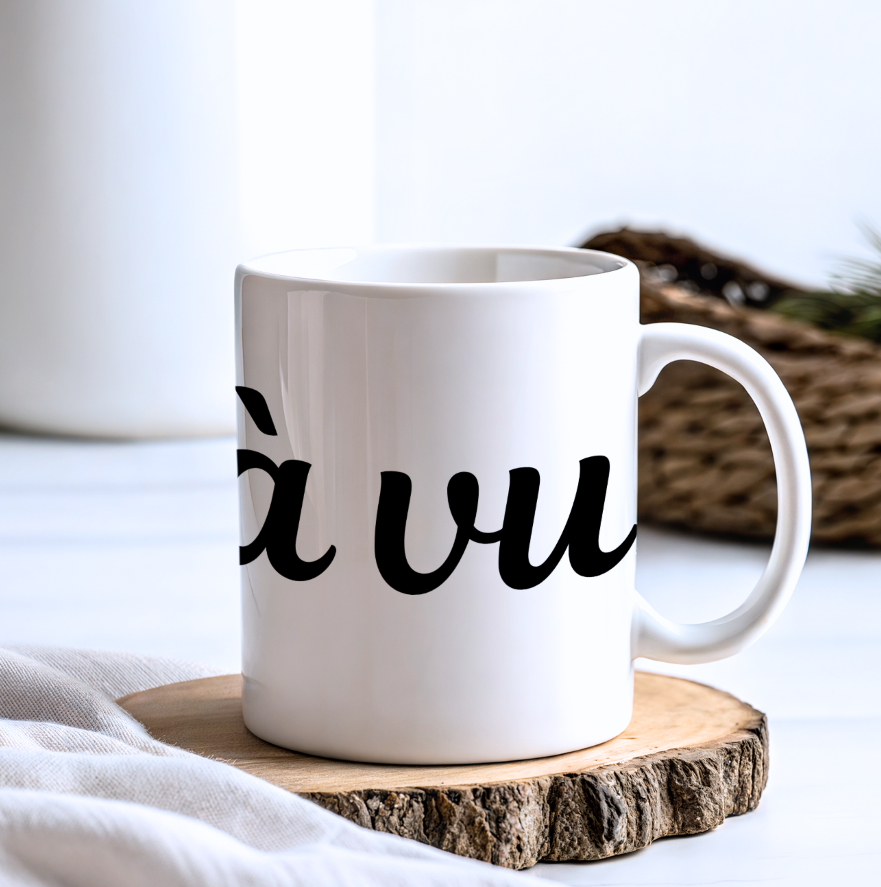 Déjà vu Large Script Mug | Personalized French Word Ceramic Mug