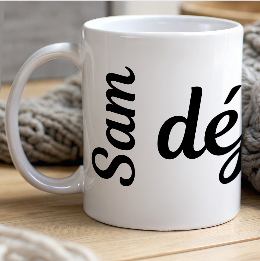 Déjà vu Large Script Mug | Personalized French Word Ceramic Mug