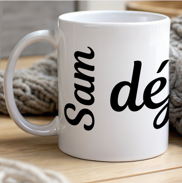 Déjà vu Large Script Mug | Personalized French Word Ceramic Mug