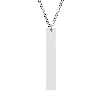 Engraved Vertical Bar Necklace