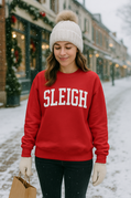 SLEIGH Sweatshirt | Red or Forest Green| Personalizable Left Sleeve | Nouveau Noël Collection