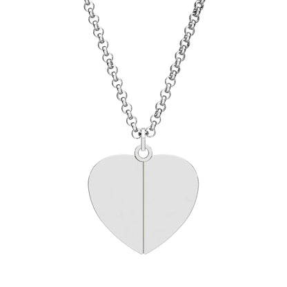 Hidden Message Heart Necklace | Engraved Inside & Out