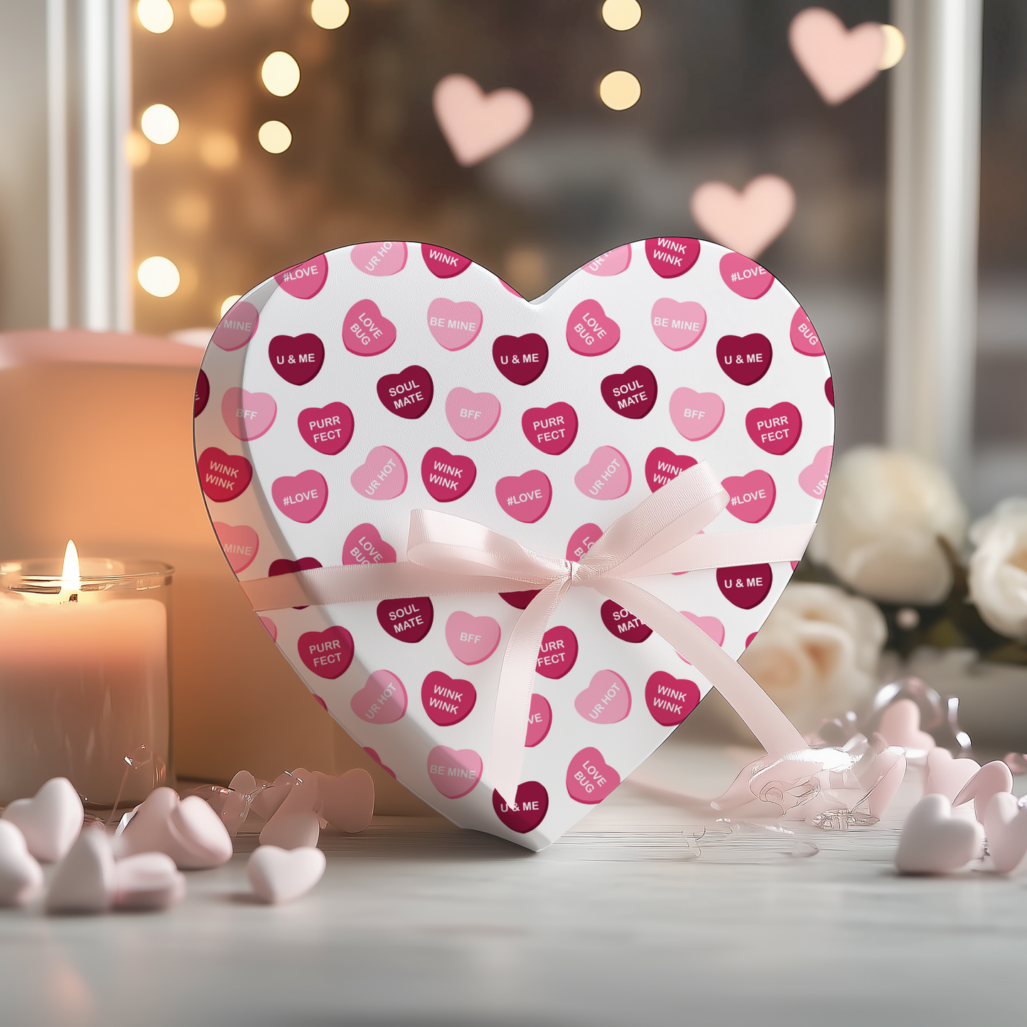 Candy Hearts Valentine Gift Wrap