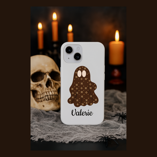 Haunted Chic: Sablette Ghost & Cat Halloween Tough Phone Case | Tresor Valeur Exclusive l Chic and Spooky Phone Case