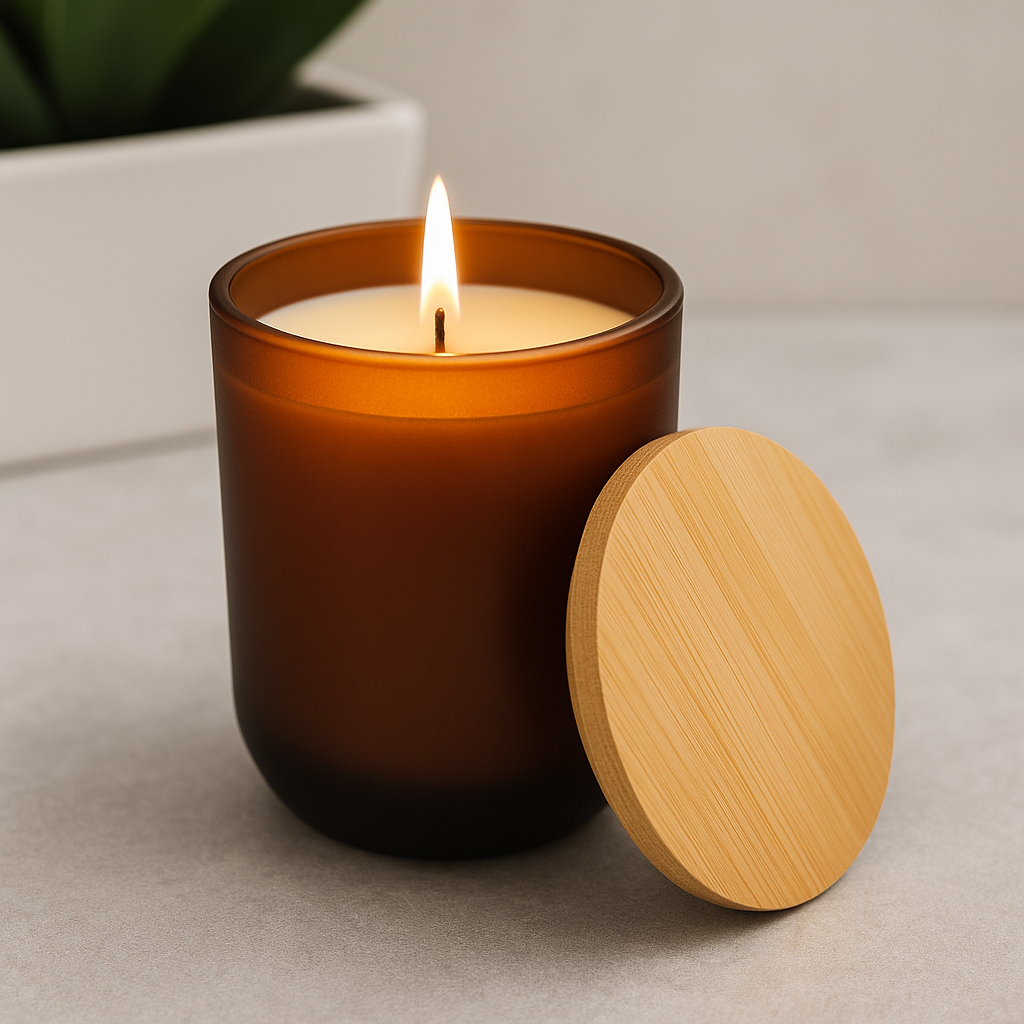 Embellished Monogram Soy Candle with Engraved Bamboo Lid 14oz