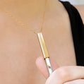 Hidden Message Sliding Bar Necklace | 18K Gold or Stainless Steel