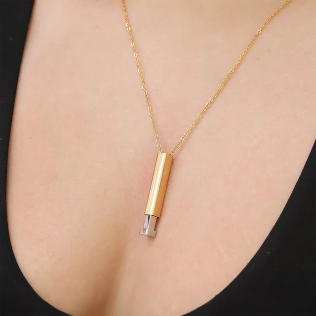 Hidden Message Sliding Bar Necklace | 18K Gold or Stainless Steel