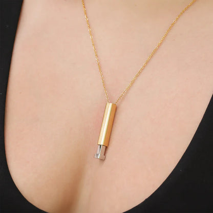 Hidden Message Sliding Bar Necklace | 18K Gold or Stainless Steel
