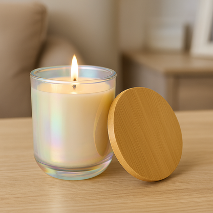 Embellished Monogram Soy Candle with Engraved Bamboo Lid 14oz