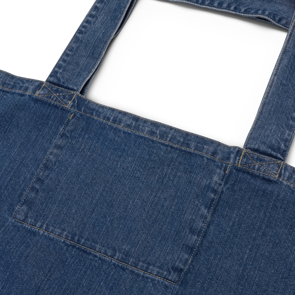 Modern Equestrian l Organic Denim Tote Bag | Line Art Horse