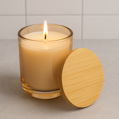 Embellished Monogram Soy Candle with Engraved Bamboo Lid 14oz