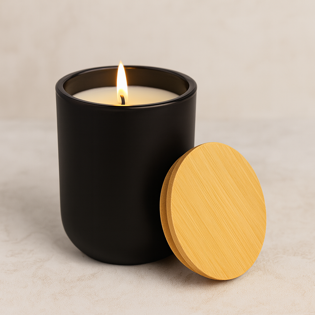 Embellished Monogram Soy Candle with Engraved Bamboo Lid 14oz